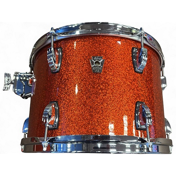 Used Ludwig 3 Piece KEYSTONE X ORANGE  SPARKLE Drum Kit