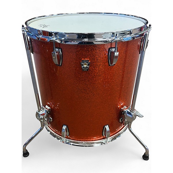 Used Ludwig 3 Piece KEYSTONE X ORANGE  SPARKLE Drum Kit