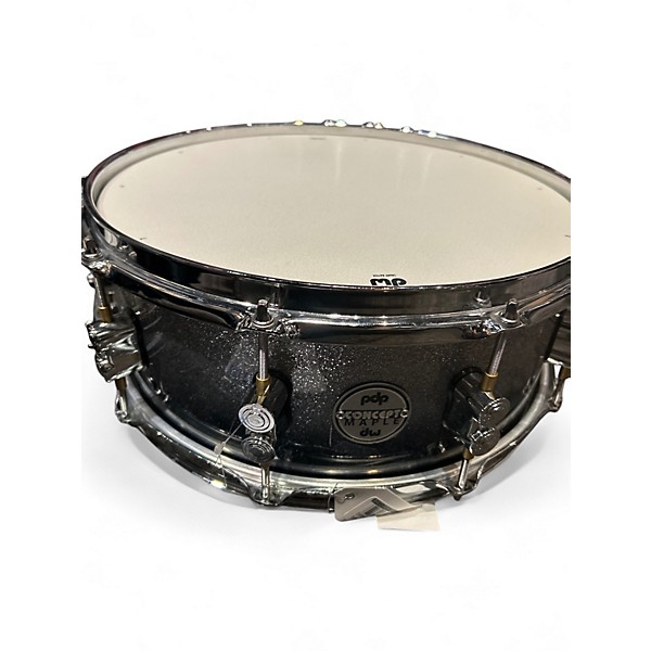 Used PDP by DW 5.5X14 Concept Series Snare silver to black sparkle Drum