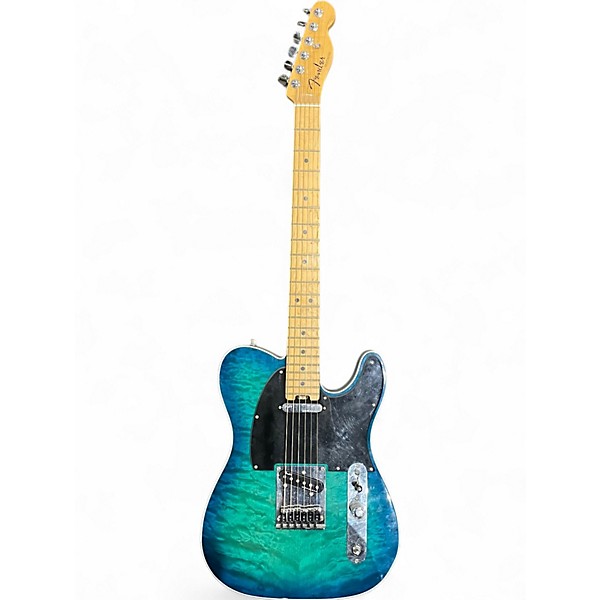 Used Fender American Elite Telecaster quilt blue Solid Body Electric Guitar,Specials : American Fashion Style Bags On Sale