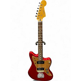 Used Squier DELUXE JAZZMSTER CANDY APPLE RED Solid Body Electric Guitar