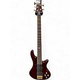 Used Schecter Guitar Research Stiletto Elite 5 String burgandy Electric Bass Guitar