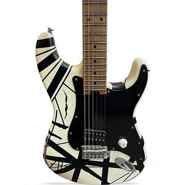 Used EVH STRIPED SERIES 78 ERUPTION WHITE W/ BLACK STRIPES Solid Body Electric Guitar