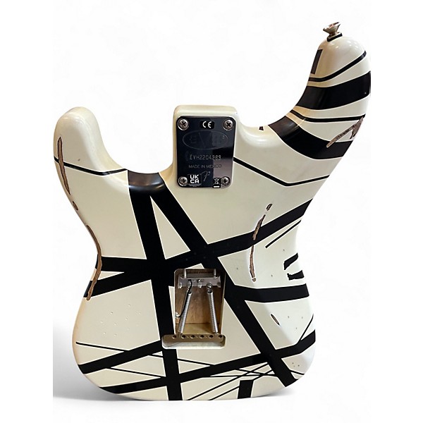 Used EVH STRIPED SERIES 78 ERUPTION WHITE W/ BLACK STRIPES Solid Body Electric Guitar