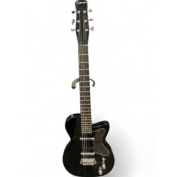 Used Silvertone 1303/U2 Reissue Black Solid Body Electric Guitar