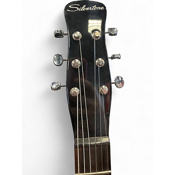 Used Silvertone 1303/U2 Reissue Black Solid Body Electric Guitar