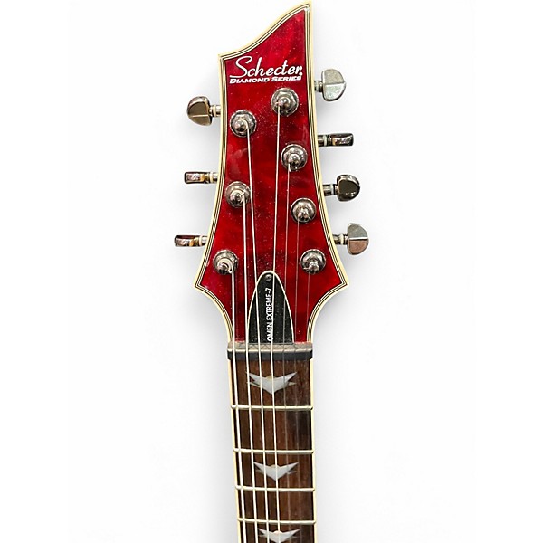 Used Schecter Guitar Research OMEN EXTREME 7 Black Cherry Solid Body Electric Guitar