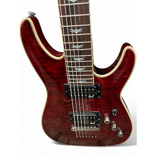 Used Schecter Guitar Research OMEN EXTREME 7 Black Cherry Solid Body Electric Guitar