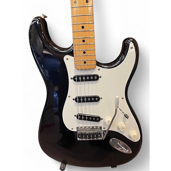 Vintage 1985 Squier Standard Stratocaster Black Solid Body Electric Guitar