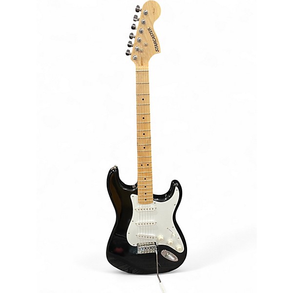 Used Starcaster by Fender Stratocaster Black Solid Body Electric Guitar