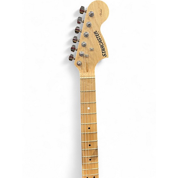 Used Starcaster by Fender Stratocaster Black Solid Body Electric Guitar
