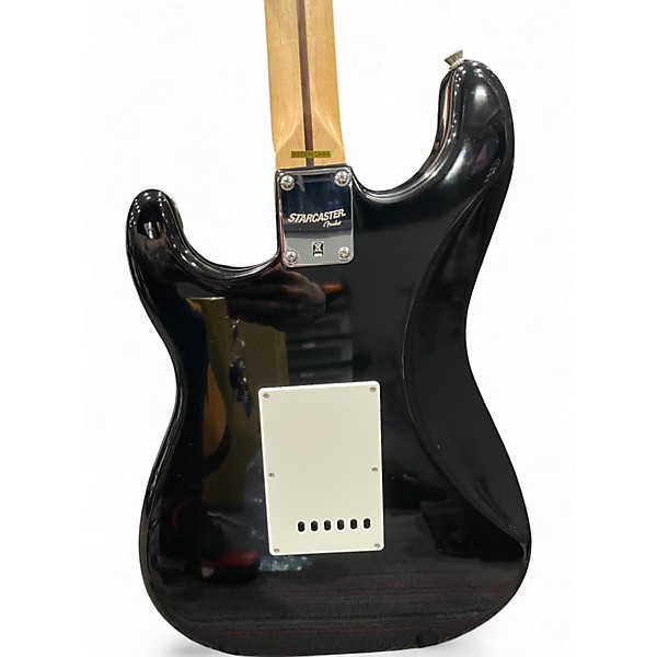 Used Starcaster by Fender Stratocaster Black Solid Body Electric Guitar