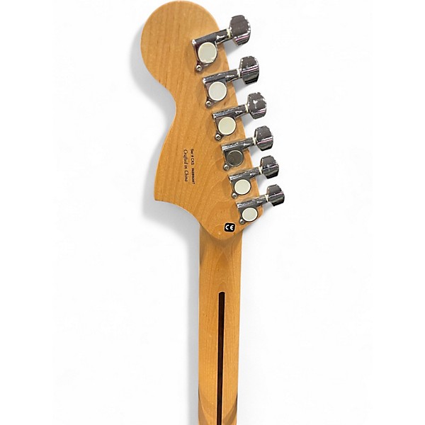 Used Starcaster by Fender Stratocaster Black Solid Body Electric Guitar