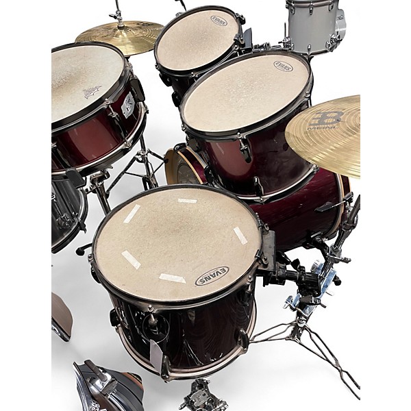 Used Pearl 5 Piece Export EX Maroon Drum Kit
