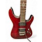 Used Schecter Guitar Research DAMIEN ELITE FR Trans Red Solid Body Electric Guitar