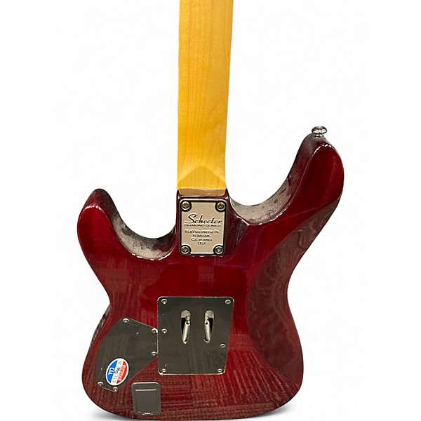 Used Schecter Guitar Research DAMIEN ELITE FR Trans Red Solid Body Electric Guitar