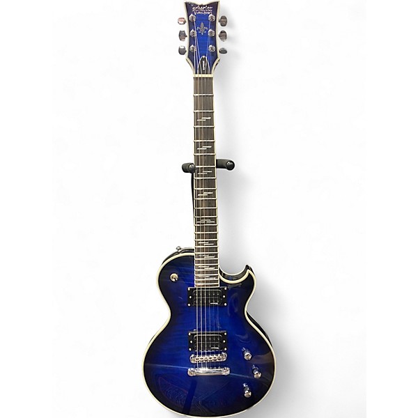 Used Schecter Guitar Research SOLO II SUPREME SEE THRU BLUE BURST Solid Body Electric Guitar