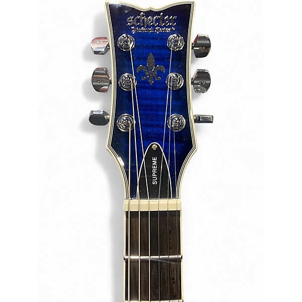 Used Schecter Guitar Research SOLO II SUPREME SEE THRU BLUE BURST Solid Body Electric Guitar