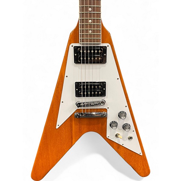 Used 2024 Gibson 70s Flying V Antique Natural Solid Body Electric Guitar