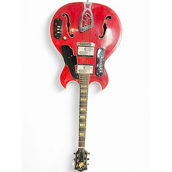 Vintage 1960s Goya Rangemaster Red Hollow Body Electric Guitar