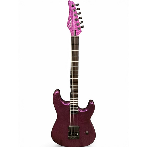 Used Schecter Guitar Research Danskimo-6  Purple Sparkle Solid Body Electric Guitar
