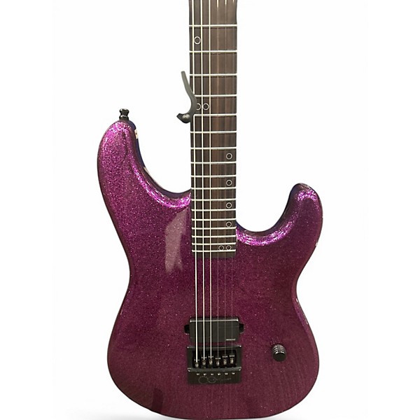 Used Schecter Guitar Research Danskimo-6  Purple Sparkle Solid Body Electric Guitar