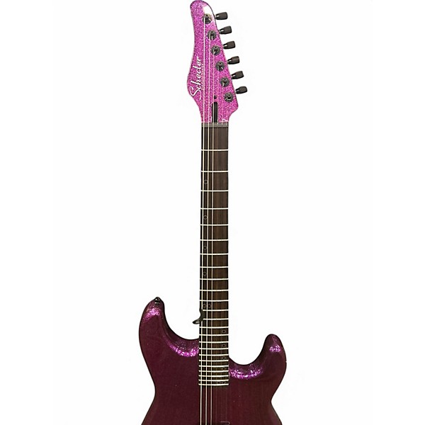 Used Schecter Guitar Research Danskimo-6  Purple Sparkle Solid Body Electric Guitar