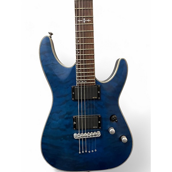 Used Schecter Guitar Research C1 Platinum Trans Blue Solid Body Electric Guitar