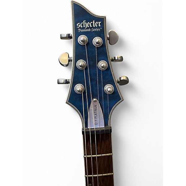 Used Schecter Guitar Research C1 Platinum Trans Blue Solid Body Electric Guitar