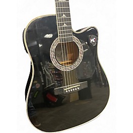 Used Esteban BLACK SILVER CUTAWAY LIMITED EDITION Black and Silver Acoustic Electric Guitar