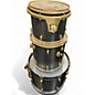 Used 2020s Ludwig 7 Piece 7 piece rocker drum set black carbon fiber wrap finish with gold hardware Drum Kit