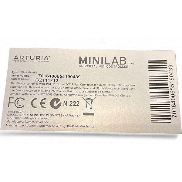 Used Arturia Minilab MKII MIDI Controller