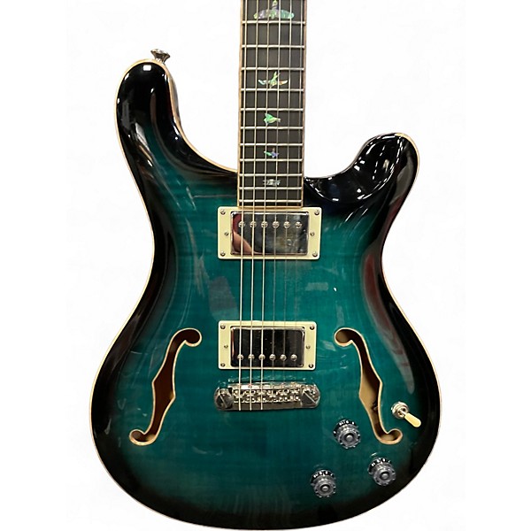 Used PRS SE Hollowbody II Piezo Peacock Blue Hollow Body Electric Guitar