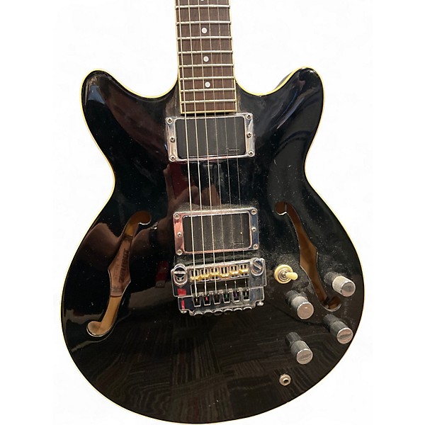 Vintage 1985 Ibanez AM-75 Black Hollow Body Electric Guitar