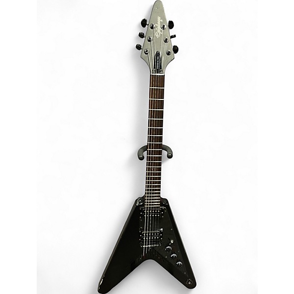 Used Epiphone Gothic V Flat Black Solid Body Electric Guitar