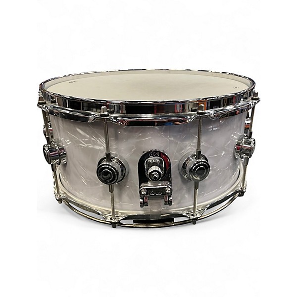 Used DW 14in Classic Series Snare Drum Pearloid White Drum