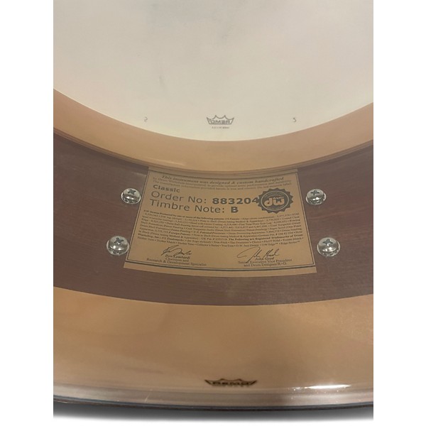 Used DW 14in Classic Series Snare Drum Pearloid White Drum