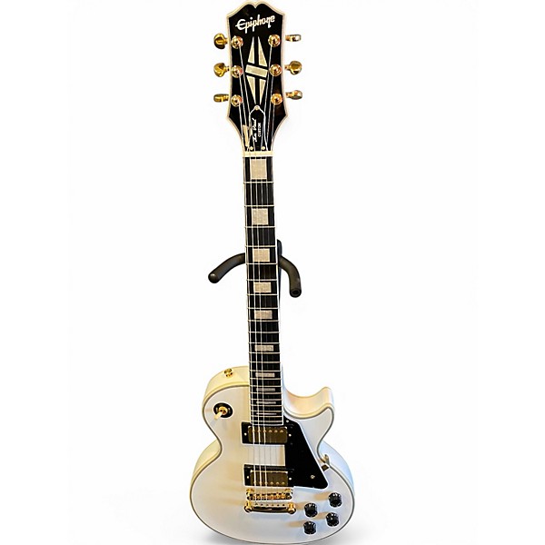 Used Epiphone Les Paul Custom Alpine White Solid Body Electric Guitar
