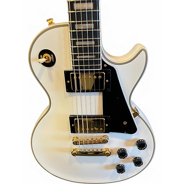 Used Epiphone Les Paul Custom Alpine White Solid Body Electric Guitar