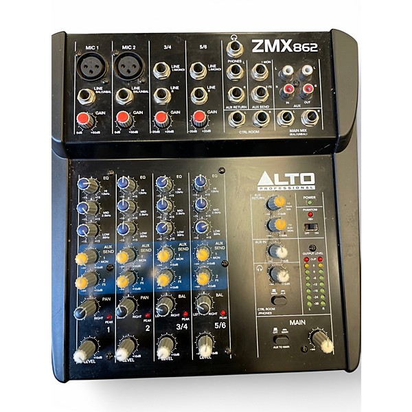 ALTO ZMX862 DJミキサー 6チャンネル Used Alto ZMX862 6-Channel Unpowered Mixer | Guitar Center