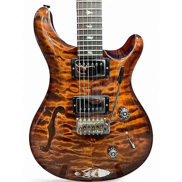 Used 2024 PRS Wood library Custom 24 Semi-Hollow 10 top copperhead burst Hollow Body Electric Guitar