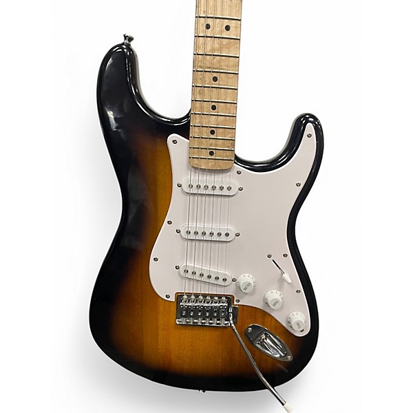 Used Squier Standard Stratocaster 2 Tone Sunburst Solid Body Electric Guitar