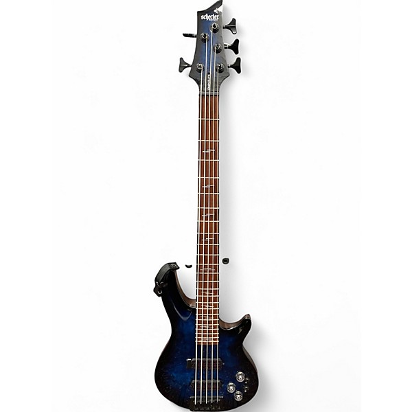 Used Schecter Guitar Research OMEN ELITE-5 Blue Electric Bass Guitar