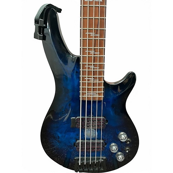 Used Schecter Guitar Research OMEN ELITE-5 Blue Electric Bass Guitar