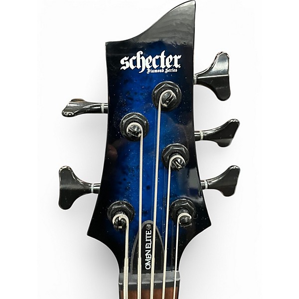 Used Schecter Guitar Research OMEN ELITE-5 Blue Electric Bass Guitar