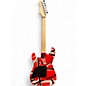 Used EVH Striped Series Frankie Red with Black and White Stripes Solid Body Electric Guitar