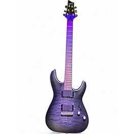 Used Schecter Guitar Research C1 Platinum Transparent Black Solid Body Electric Guitar