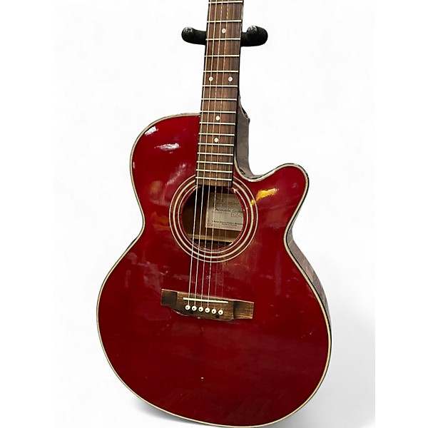 Used Takamine EG540C Trans Red Acoustic Electric Guitar