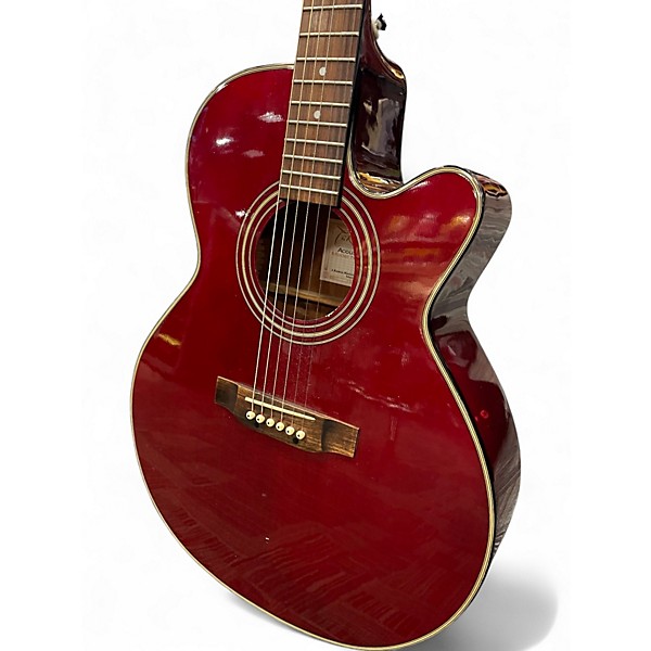 Used Takamine EG540C Trans Red Acoustic Electric Guitar