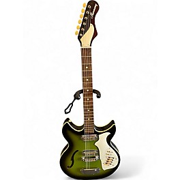 Vintage 1960s Harmony REBEL Green Hollow Body Electric Guitar